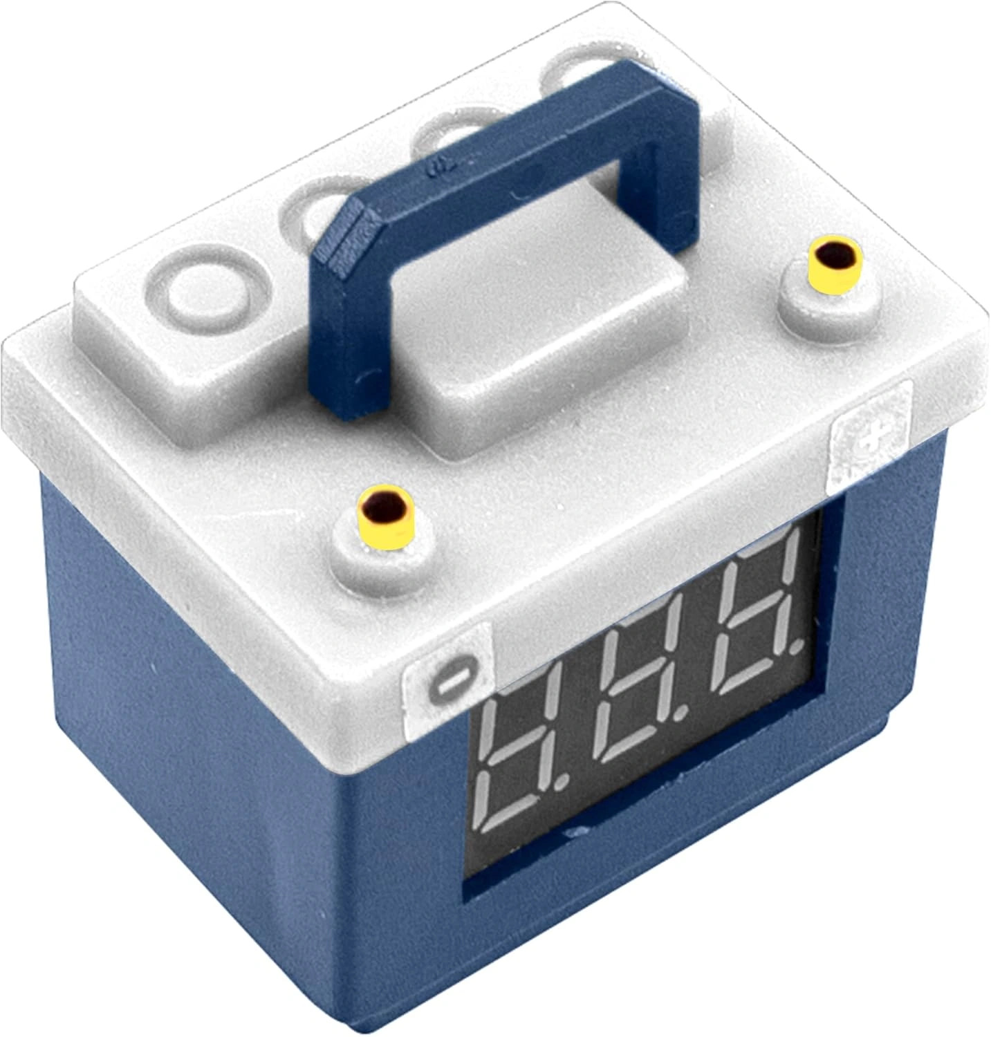 Remote Control Car Battery Box – Vibrant White & Blue, 1 Piece Set.